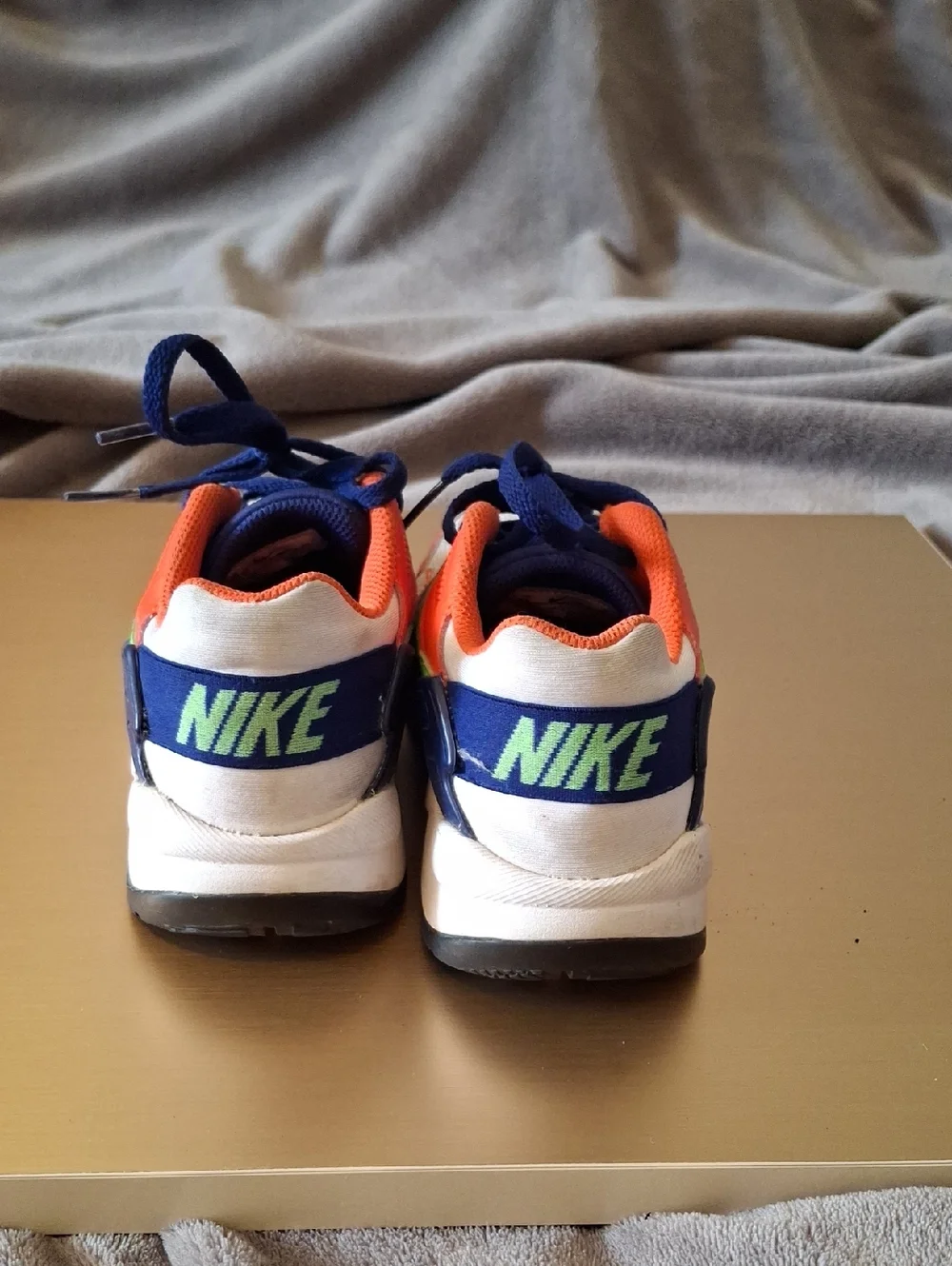 Kids Athletic Nike Sneakers in Orange, Blue & Green - Lightweight Comfort - Picture 3 of 6